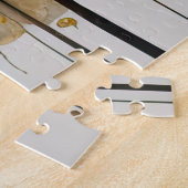 Abstracte Waterverf Schilderij Gouden Cityscape Legpuzzel (Zijkant)