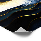 Abstracte Waterverf schilderij zeilboot nacht 4:5 Poster (Hoek)