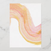 Abstracte Waterverf Schildzwembad Gold Folie Uitnodiging (Achterkant)