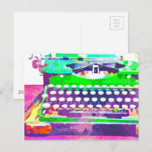 Abstracte Waterverf -  schrijfmachine Briefkaart (Voorkant / Achterkant)