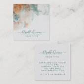 Abstracte Waterverf Script-naam Vierkante Visitekaartje (Voorkant / Achterkant)