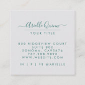 Abstracte Waterverf Script-naam Vierkante Visitekaartje (Achterkant)