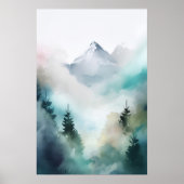 Abstracte Waterverf Serene Mountain downloaden Poster (Voorkant)