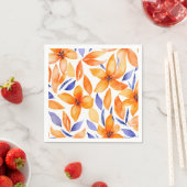Abstracte waterverf sinaasappel bloemenmodern servet (Insitu)