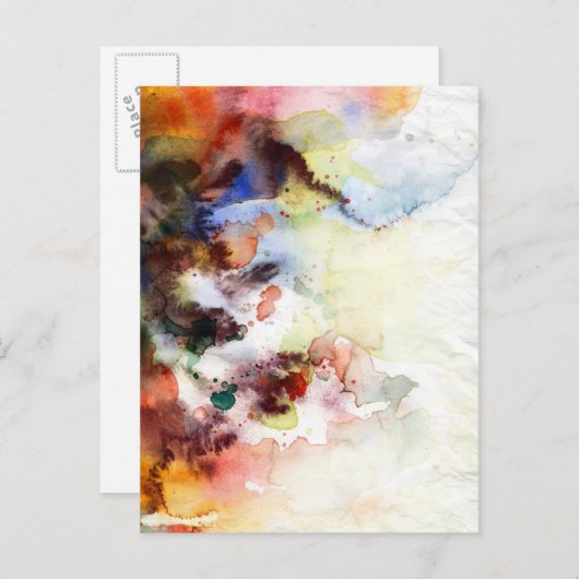 Abstracte waterverf slijptextuur met verf briefkaart (Voorkant / Achterkant)