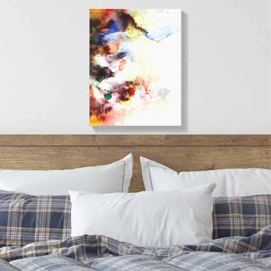 Abstracte waterverf slijptextuur met verf canvas afdruk (Insitu (Slaapkamer))