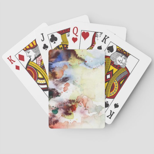 Abstracte waterverf slijptextuur met verf pokerkaarten (Achterkant)