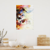 Abstracte waterverf slijptextuur met verf poster (Keuken)