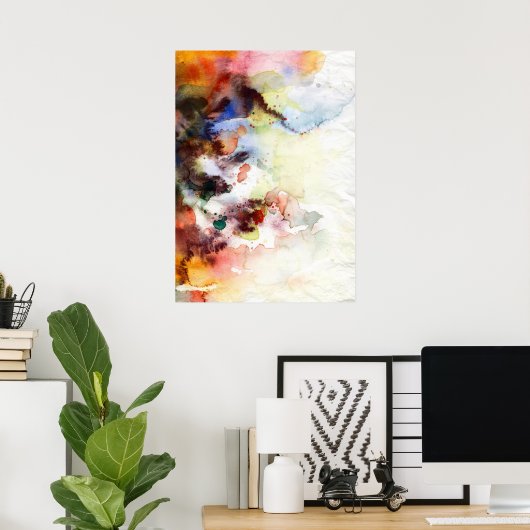 Abstracte waterverf slijptextuur met verf poster (Thuiskantoor)