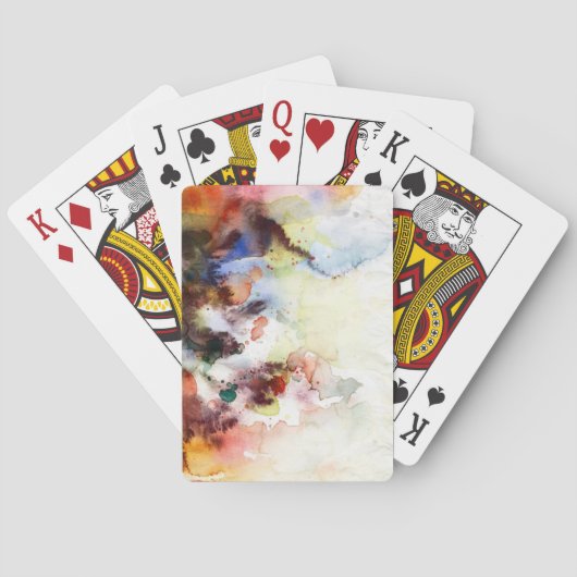 Abstracte waterverf slijptextuur met verf speelkaarten (Achterkant)