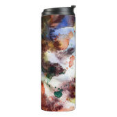 Abstracte waterverf slijptextuur met verf thermosbeker (Gedraaid links)