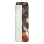 Abstracte waterverf slijptextuur met verf thermosbeker (Achterkant)