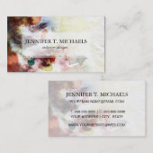 Abstracte waterverf slijptextuur met verf visitekaartje (Voorkant / Achterkant)