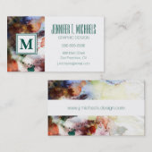 Abstracte waterverf slijptextuur met verf visitekaartje (Voorkant / Achterkant)