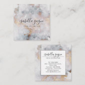 Abstracte Waterverf Smoky Blue Gold Vierkante Visitekaartje (Voorkant / Achterkant)