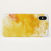 Abstracte waterverf splash, geel koraalrif Case-Mate iPhone case (Achterkant (horizontaal))