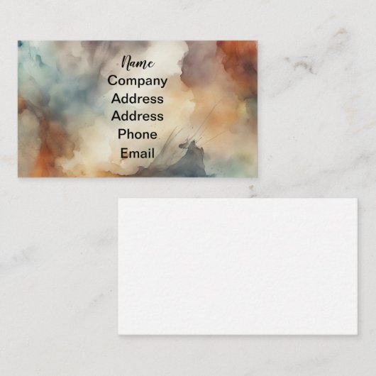 Abstracte waterverf splash visitekaartje (Voorkant / Achterkant)