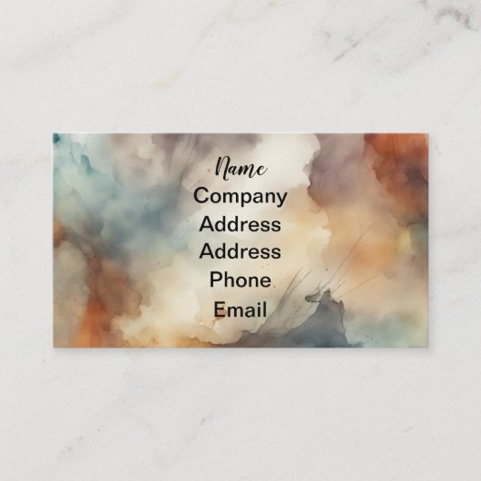 Abstracte waterverf splash visitekaartje (Voorkant)