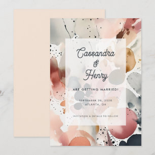 Abstracte Waterverf Splashed Wedding Save The Date