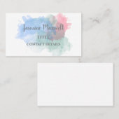 Abstracte Waterverf Splasma Modern Visitekaartje (Voorkant / Achterkant)