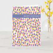 Abstracte Waterverf Stippen en spots Birthday Kaart (Gele Bloem)