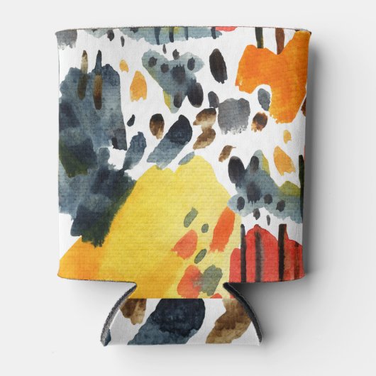 Abstracte Waterverf streken naadloos patroon Blikjeskoeler (Voorkant)