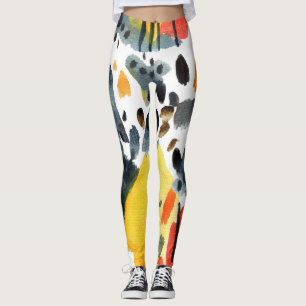 Abstracte Waterverf streken naadloos patroon Leggings