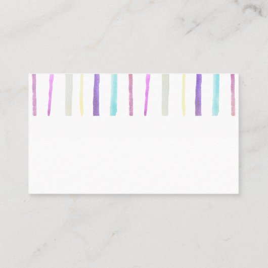abstracte waterverf strepen kleurrijk modern aange visitekaartje (Achterkant)