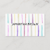 abstracte waterverf strepen kleurrijk modern aange visitekaartje (Voorkant)