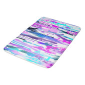 Abstracte Waterverf Streven blauw Turquoise Roze Badmat (Gekanteld)