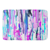 Abstracte Waterverf Streven blauw Turquoise Roze Badmat (Voorkant)