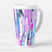 Abstracte Waterverf Streven blauw Turquoise Roze Latte Mok (Rechterhoek)