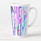 Abstracte Waterverf Streven blauw Turquoise Roze Latte Mok (Rechts)