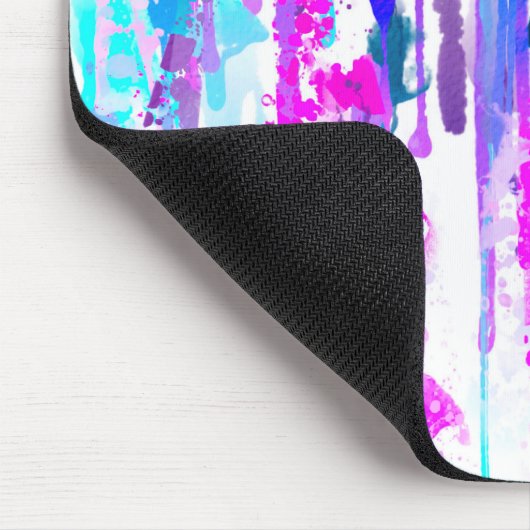 Abstracte Waterverf Streven blauw Turquoise Roze Muismat (Hoek)