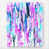 Abstracte Waterverf Streven blauw Turquoise Roze Muismat (Voorkant)