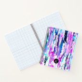 Abstracte Waterverf Streven blauw Turquoise Roze Notitieboek (Binnen)