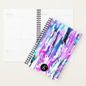 Abstracte Waterverf Streven blauw Turquoise Roze Planner (Display)