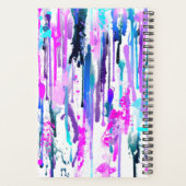 Abstracte Waterverf Streven blauw Turquoise Roze Planner (Achterkant)