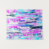 Abstracte Waterverf Streven blauw Turquoise Roze Wandkleed (Voorkant (horizontaal))