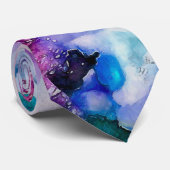 Abstracte waterverf stropdas (Opgerold)