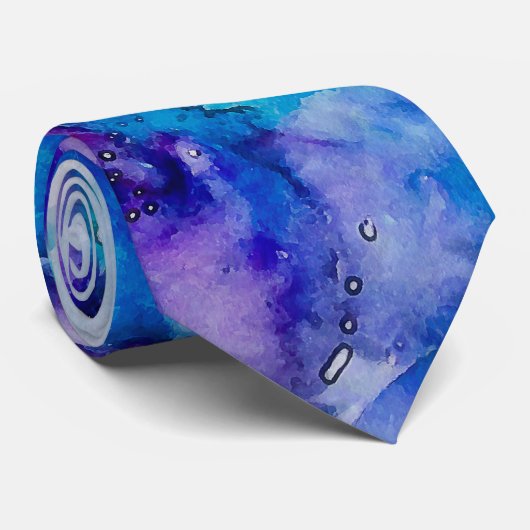 Abstracte waterverf stropdas (Opgerold)