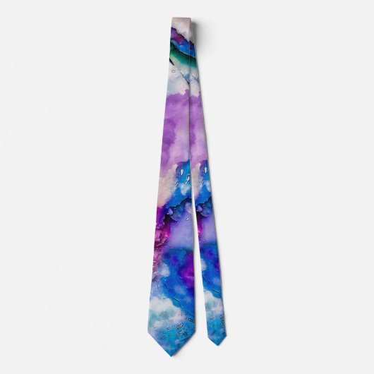 Abstracte waterverf stropdas (Voorkant)