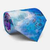 Abstracte waterverf stropdas (Opgerold)