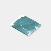 Abstracte waterverf teal kleur spat borstelstreek post-it® notes (Schuin)