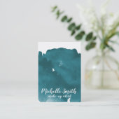 Abstracte waterverf teal kleur spat borstelstreek visitekaartje (Staand voorkant)