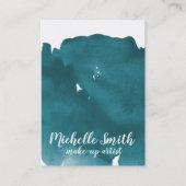 Abstracte waterverf teal kleur spat borstelstreek visitekaartje (Voorkant)