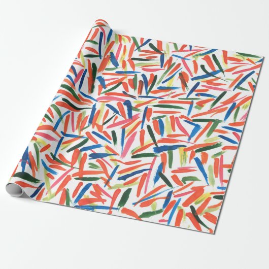 Abstracte waterverf tekening cadeaupapier (Uitgerold)