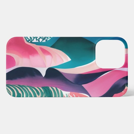 Abstracte Waterverf Telefoonhoes iPhone Hoesje (Achterkant horizontaal)