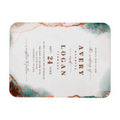 Abstracte Waterverf Terra Cotta Wedding Invitation Magneet (Horizontaal)