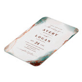 Abstracte Waterverf Terra Cotta Wedding Invitation Magneet (Linkerzijde)